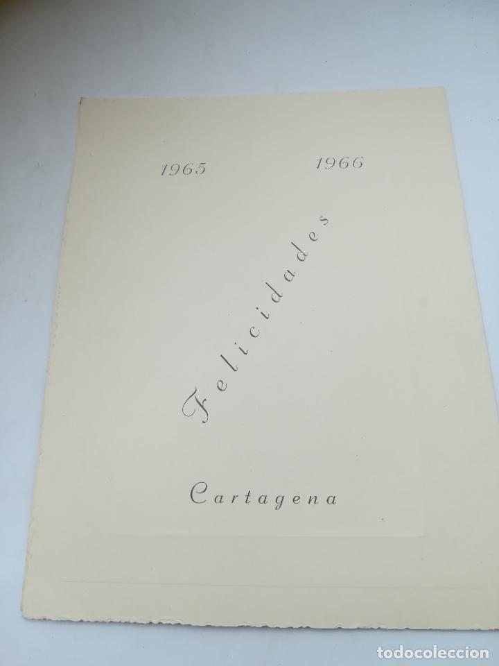 Documentos antigos: FELICITACI&Oacute;N. FELICIDADES 1965 / 1966. CARTAGENA. CON POESIA DE EDUARDO BONET AL DORSO.