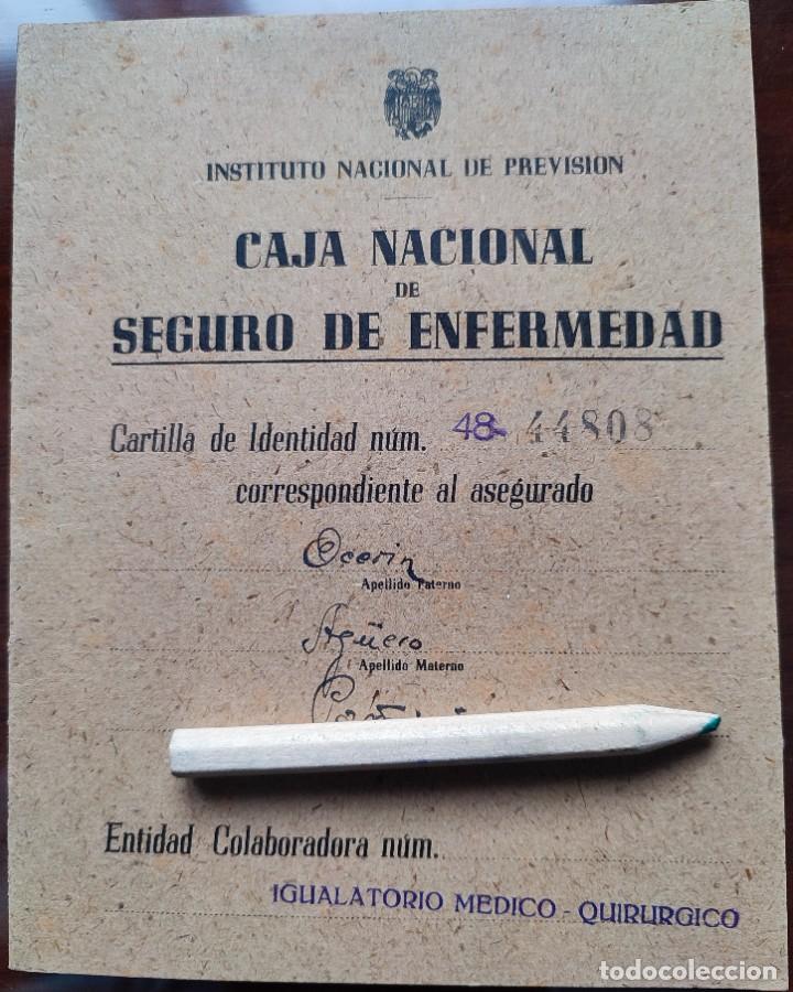 Documentos antiguos: CARTILLA IDENTIDAD INSTITUTO NACIONAL DE PREVISIÓN 1944 (VIZCAYA) COMO NUEVA - Foto 1 - 304624393