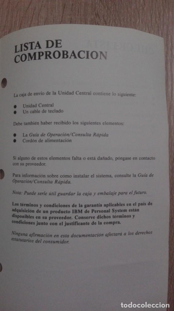 Documentos antiguos: PC-LISTA DE COMPROBACI&Oacute;N PC IBM PERSONAL SYSTEM.A&Ntilde;O 1987. - Foto 2