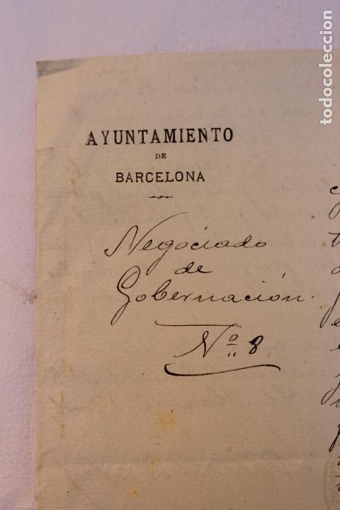 Documentos antiguos: AYUNTAMIENTO DE BARCELONA NEGOCIADO DE GOBERNACION 1905, CON FIRMA DEL ALCALDE