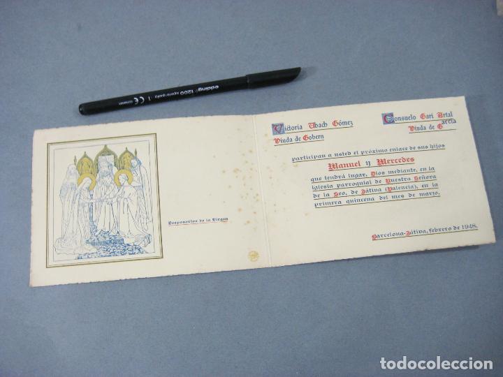 Documentos antiguos: INVITACI&Oacute;N DE BODA EN BARCELONA. 1958 - Foto 3