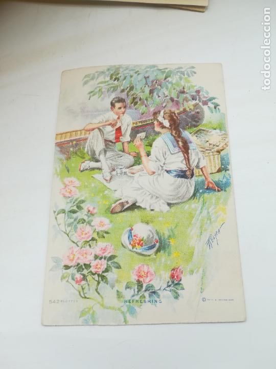 Old Documents: TARJETA PUBLICITARIA. DIBUJO DE RELYEA. REFRESHING. 542 BLOTTER. 11 X 17CM
