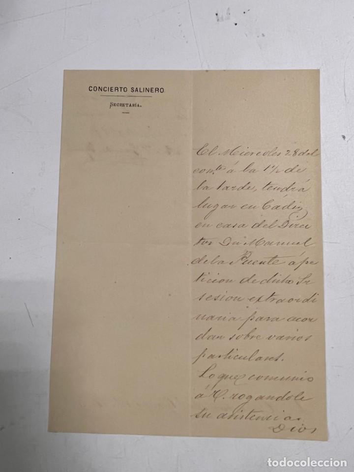 Alte Dokumente: SAN FERNANDO, 1879. CONCIERTO SALINERO. SAL. REUNI&Oacute;N. VER