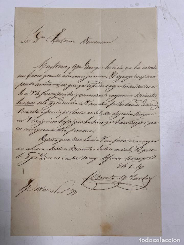 Alte Dokumente: SAN FERNANDO, 1873. CARTA SOLICITANDO CARGA DE SAL.