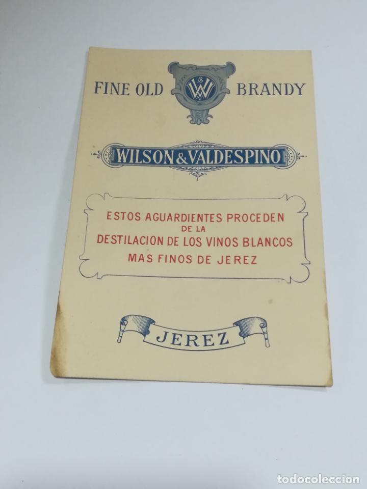 Documents Anciens: PUBLICIDAD. FINE OLD BRANDY. WILSON & VALDESPINO. JEREZ. CON PRECIOS. VER