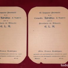 Documentos antiguos: COMPAÑIA ADRIATICA DE SEGUROS - ALBACETE. Lote 310059013