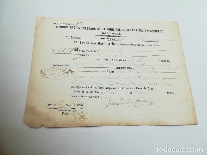 Documents Anciens: JEREZ DE LA FRONTERA. ADMINISTRACI&Oacute;N DELEGADA PRINCIPAL DIOCESANA DEL ARZOBISPADO. 1855. RECIB&Iacute;
