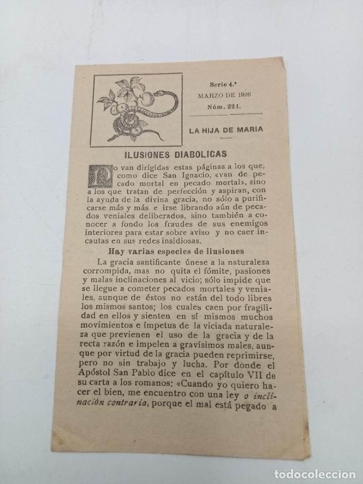 Documents Anciens: LA HIJA DE MARIA. SERIE 4&ordf;. MARZO DE 1926. ILUSIONES DIAB&Oacute;LICAS. CONGREGACI&Oacute;N HIJAS MAR&Iacute;A INMACULADA