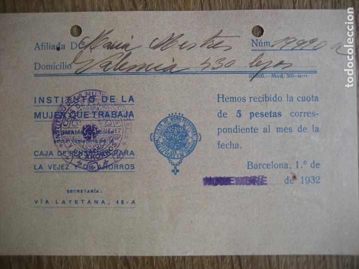 Documentos antigos: Instituto de la Mujer que trabaja. Barcelona 1932