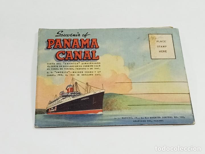 Documentos antigos: SOUVENIR OF PANAMA CANAL. VISTA DEL AMERICA EN SU PRIMER VIAJE EN 1941. VER INTERIOR