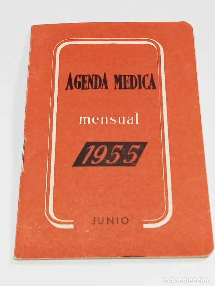 Documentos antigos: AGENDA MEDICA MENSUAL. 1955. JUNIO. NOTAS. PUBLICIDAD DE FARMACIA AMOR GIL. VER INTERIOR