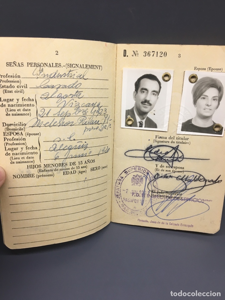 Documentos antiguos: PASAPORTE ESPA&Ntilde;A ESPA&Ntilde;OL. 1962 - Foto 5