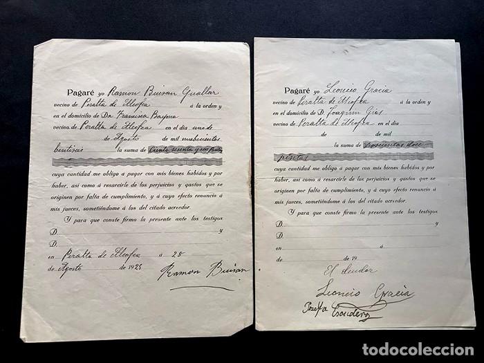 Documentos antiguos: PERALTA DE ALCOFEA / A&Ntilde;O 1925 / 2 PAGAR&Eacute;S / HUESCA - Foto 1