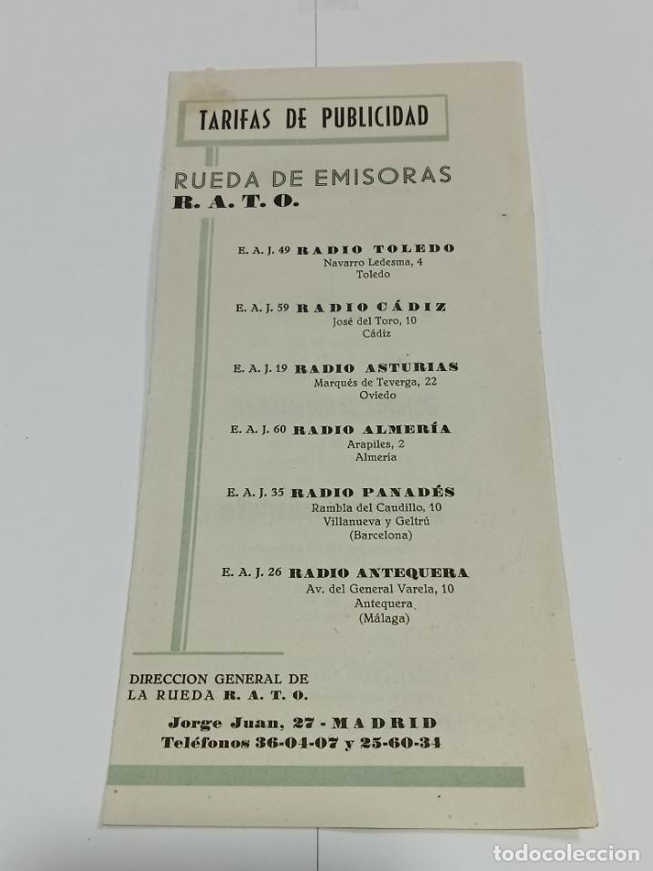 Documentos antigos: TARIFAS DE PUBLICIDAD. RUEDA DE EMISORAS. R.A.T.O. 1957.CON PRECIOS. VER INTERIOR