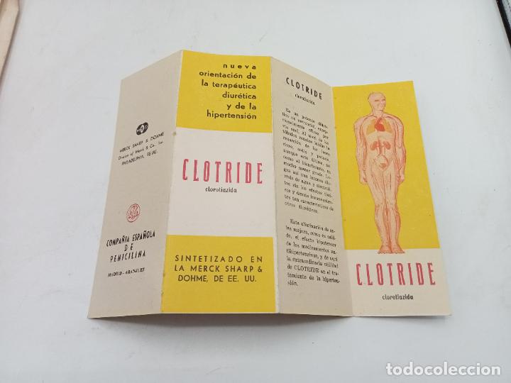 Documentos antigos: DESPLEGABLE PUBLCITARIO. CLOTRIDE. DIURETICA E HIPERTENSION. EEUU. VER