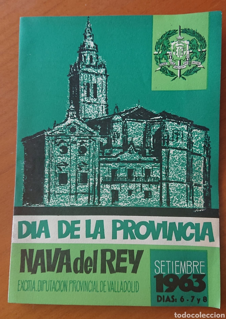 Documentos antigos: Nava del Rey, Valladolid. Tr&iacute;ptico d&iacute;a de la provincia 1963. Perfecto estado