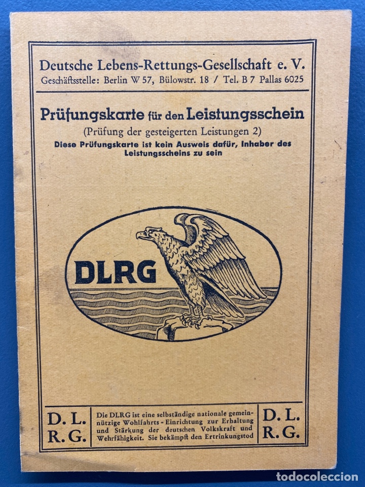 Documentos antiguos: CARNET O TARJETA DLRG. III REICH - Foto 2