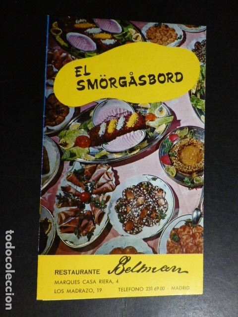 Documents Anciens: HOTEL SUECIA MADRID SM&Ouml;RGASBORD JORNADA GASTRONOMICA SUECA A&Ntilde;OS 70