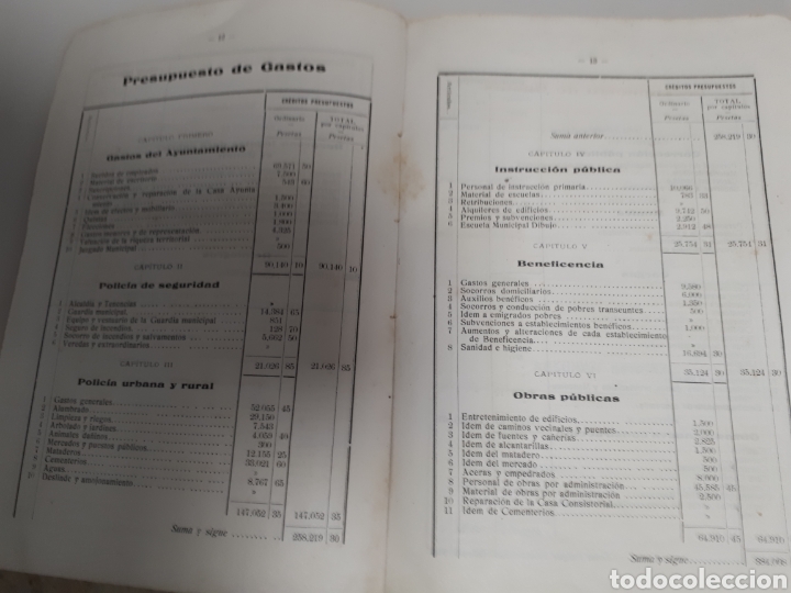Documentos antiguos: Tarragona presupuesto 1920 - Foto 2