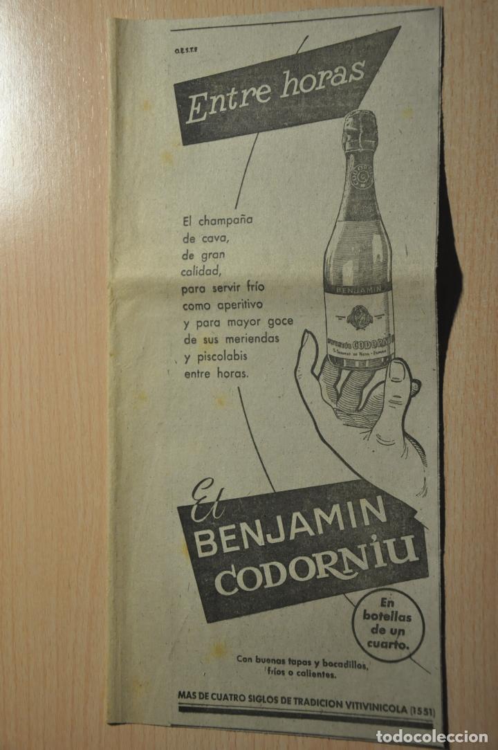Documentos antiguos: Anuncio benjamin codorniu