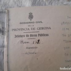 Documentos antiguos: GERONA 1916 GOBIERNO CIVIL - OBRAS PUBLICAS - AGUAS. Lote 319732673