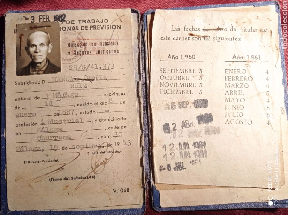 Documentos antiguos: LOTE CARNET ONCE 1953 - Foto 4