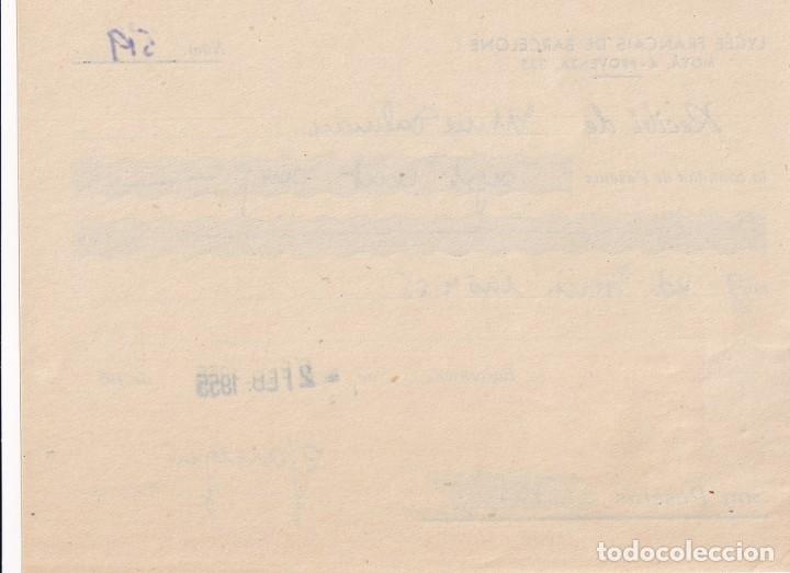 Documentos antiguos: 2 Recibos de 1955 Barcelona / Lyc&eacute;e Fran&ccedil;ais de Barcelone - Foto 2