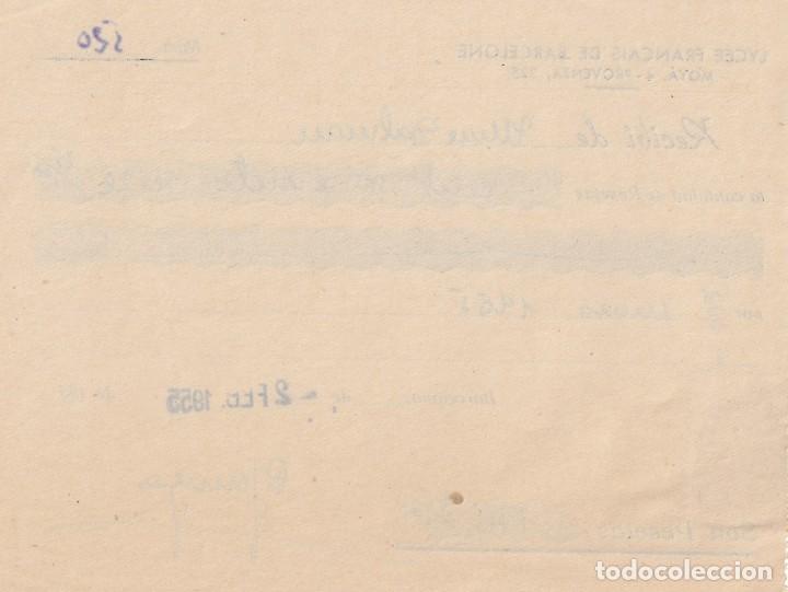 Documentos antiguos: 2 Recibos de 1955 Barcelona / Lyc&eacute;e Fran&ccedil;ais de Barcelone - Foto 4