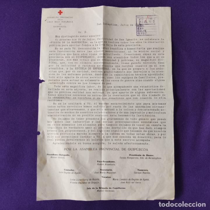 Documentos antiguos: CRUZ ROJA GUIPUZCOA. SAN SEBASTIAN. JULIO 1950. FIESTA DE LA BANDERITA. ORIGINAL. FOLIO.