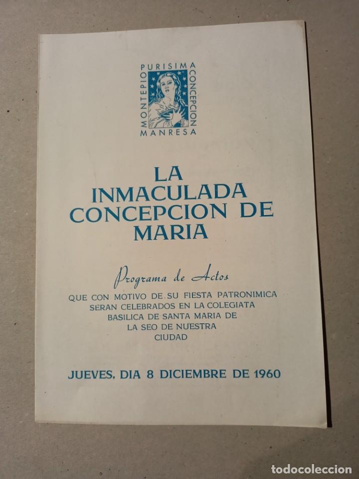 Documentos antiguos: Programa de Actos de &rdquo;La Inmaculada Concepcion de Maria&rdquo; del a&ntilde;o 1960