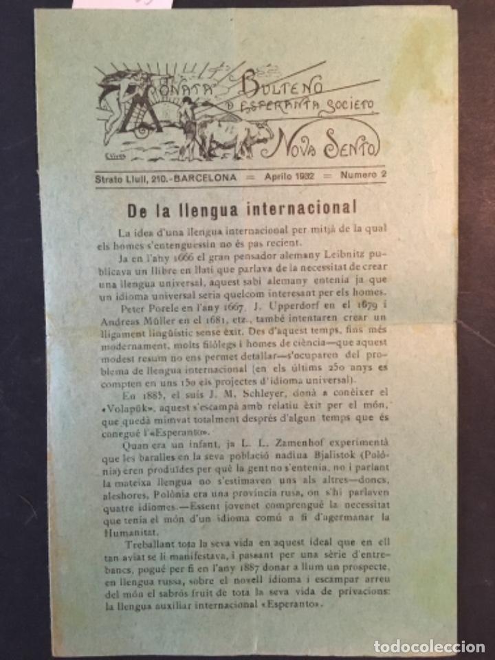Documentos antiguos: MONATA BULTENO ESPERANTA SOCIETO, NOVA SENTO, 1932, DE LA LLENGUA INTERNACIONAL