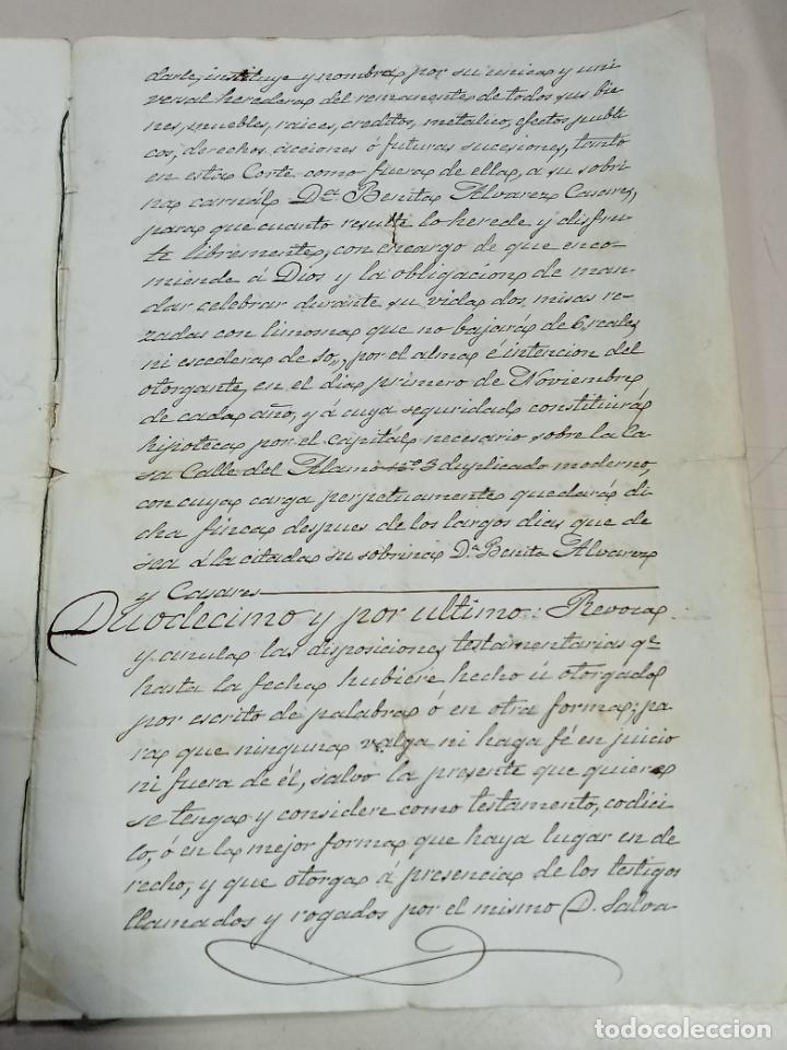 Documentos antiguos: TESTAMENTO DE UN CIUDADANO DE LA CORTE DE MADRID. 1867. VER - Foto 6