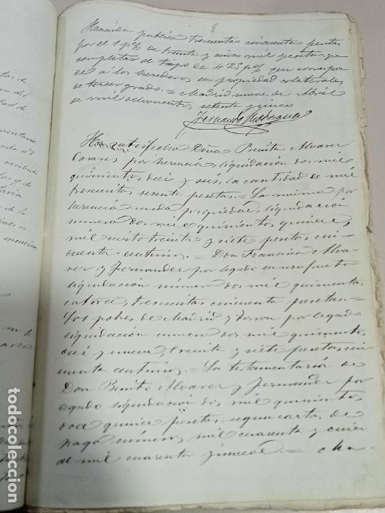Documentos antiguos: CONSTITUCI&Oacute;N DE TESTAMENTO. MADRID. DISTRITO NORTE. 1875. VER - Foto 9