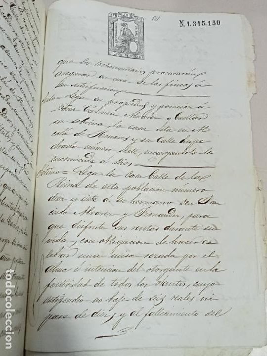 Documentos antiguos: CONSTITUCI&Oacute;N DE TESTAMENTO. MADRID. DISTRITO NORTE. 1875. VER - Foto 11