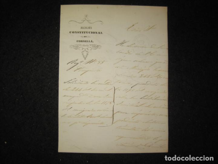 Documentos antiguos: AYUNTAMIENTO CONSTITUCIONAL DE CORNELLA-A&Ntilde;O 1861-DOCUMENTO ANTIGUO-VER FOTOS-(K-5983)