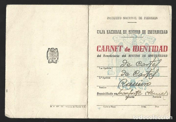 Documentos antiguos: 1 CARNET DE IDENTIDAD ANTIGUO CAJA NACIONAL DE SEGURO DE ENFERMEDAD A&Ntilde;O 1950