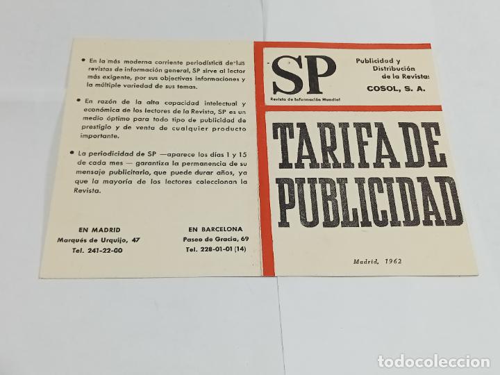 Documentos antiguos: TARIFA DE PUBLICIDAD. SP COSOL S.A. 1962. MADRID Y BARCELONA. VER