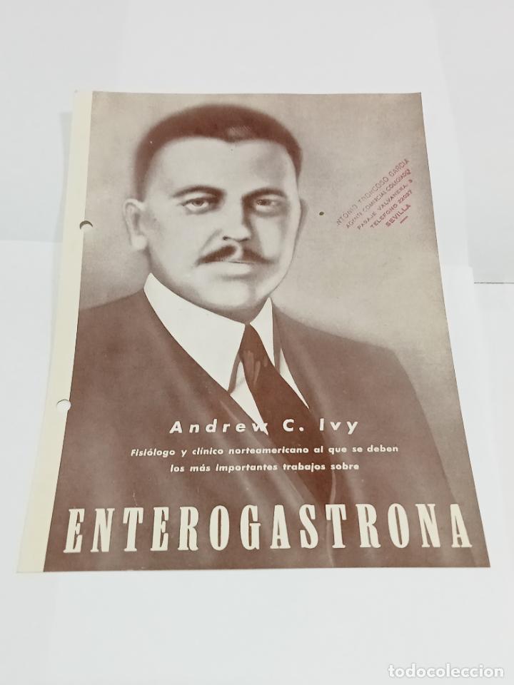 Documentos antigos: PUBLICIDAD FARMACIA. ENTEROGASTRONA VITA. LABORATORIOS VITA. BARCELONA. VER DORSO