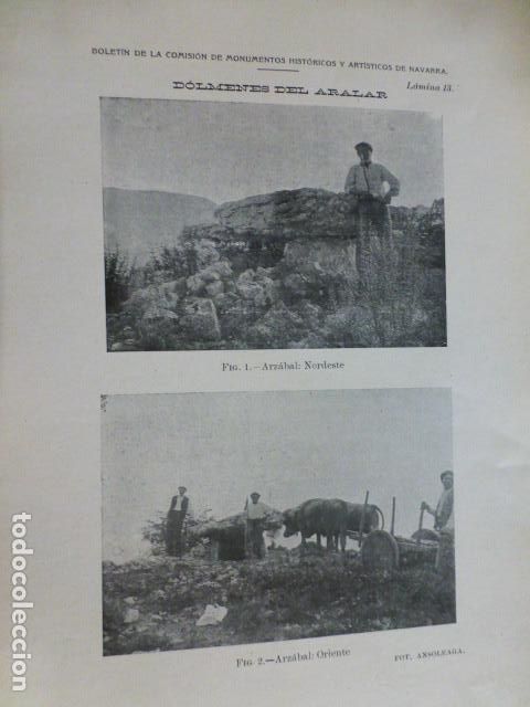 Documents Anciens: DOLMENES DE ARALAR NAVARRA LAMINA HACIA 1910 20 X 28 CMTS
