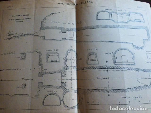 Documents Anciens: MALLORCA ARQUEOLOGIA BALEAR MONUMENTOS PREHISTORICOS ANTIGUA LAMINA LITOGRAFICA 27 X 37 CMTS