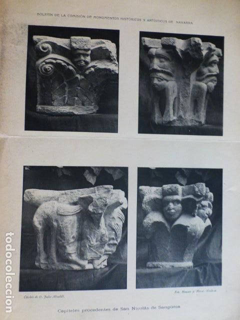 Documents Anciens: SANG&Uuml;ESA NAVARRA CAPITELES DE SAN NICOLAS ANTIGUA LAMINA HACIA 1900 19,5 X 28 CMTS