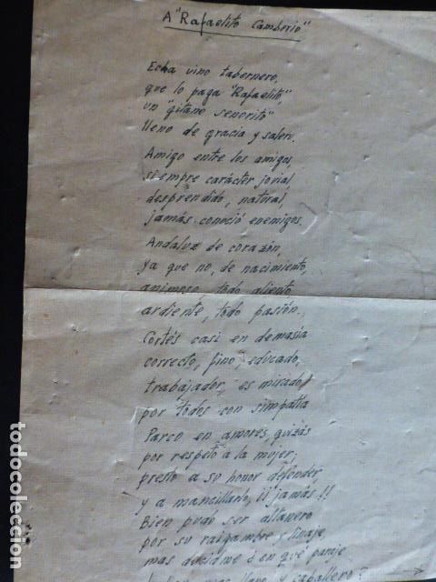 Documentos antigos: LOS ALCAZARES MURCIA 1948 POEMA DEDICADO A RAFAELITO CAMBORIO