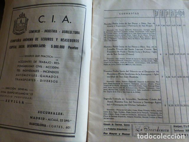 Documentos antiguos: SEVILLA SEMANA SANTA 1947 PROGRAMA OBSEQUIO DEL HOTEL COLON - Foto 3