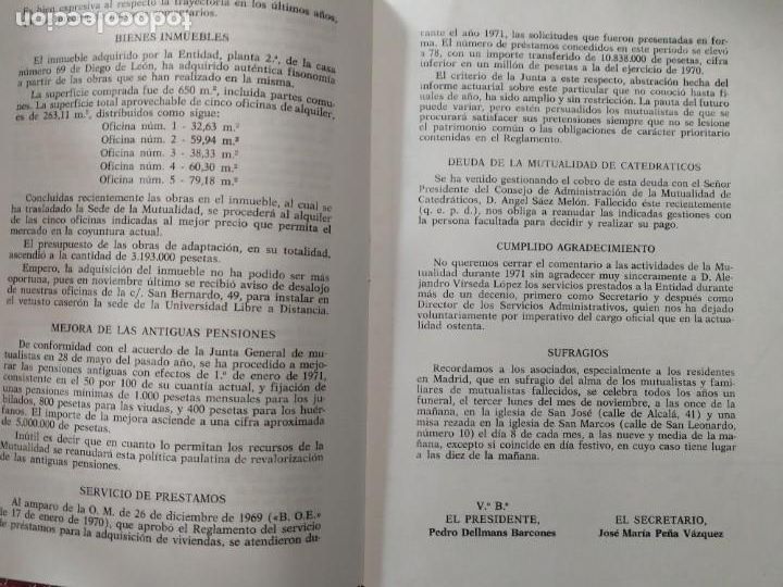 Documentos antiguos: MUTUALIDAD GENERAL DE PREVISION SOCIAL - MEMORIA DEL EJERCICIO 1971 - Foto 2