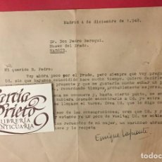 Documentos antiguos: CARTA A D. PEDRO BEROQUI MUSEO DEL PRADO, DE ENRIQUE LAFUENTE 4 DIC. 1948