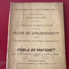 Documentos antiguos: PLANOS LÍNEA DE SAMPER A RODA. POBLA DE MAFUMET TARRAGONA. FERROCARRIL. 1900’S.. Lote 326245543