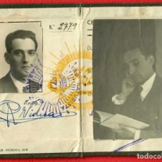 Documentos antiguos: ORIGINAL - 1925 - 1935 - CARNET CENTRO NATURISTA HELIOS DE ZARAGOZA -. Lote 326347253
