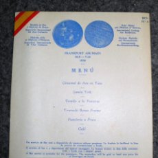 Documentos antiguos: MENÚ IBERIA BCN Nº 6 (FRANKFURT AM/MAIN 1956). Lote 326781323