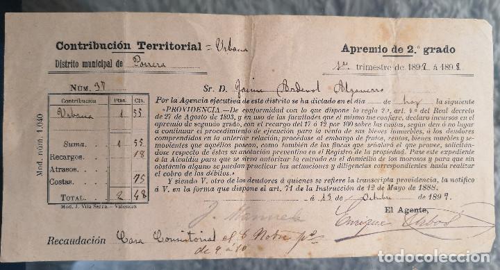 Documentos antiguos: Recibo Contribuci&oacute;n Territorial Urbana - 1897 a 1988 - PORRERA ( Tarragona )