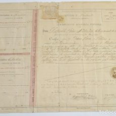 Documentos antiguos: CERTIFICACION ACADEMICA DE LA UNIVERSIDAD DE MADRID, FACULTAD DE DERECHO, CURSO 1881 / 82, CON FOTOG